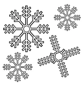 Coloring book four coniferous snowflakes